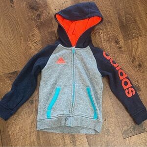 Adidas toddler unisex boy girl full zip hoodie jacket 3T